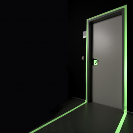 Langnachleuchtende Leitsysteme, <br>Markierungen und Schilder Bild zu Langnachleuchtende Leitsysteme, <br>Markierungen und Schilder